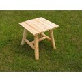 White Cedar Log Clear Coated End Table