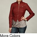 Last Kiss Women's Mandarin Collar Pleat Jacket