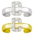 10k Gold Initial 'C' Diamond Accent Toe Ring (G-H, SI1-I2)