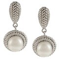 Kabella Sterling Silver Freshwater Pearl Dangle Earrings (8-9mm)