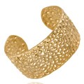 18k Gold over Stainless Steel Textured Cuff Bracelet