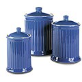 Simsbury Blue Ceramic Canisters (Set of 3)