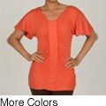 Annalee & Hope Women's Short Flutter Sleeve Knit Top