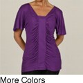 Annalee & Hope Women's short flutter sleeve knit Top