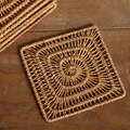 Spiral Square Coasters with Holder (Set of 6)(Bangladesh)
