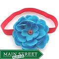 Bow Clippeez 2 Envy Turquoise and Red Boutique Flower Headband