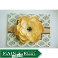 Madeline and Company Black Crystals Tan Designer Flower Headband