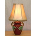 Oxblood with Green Leaves Ceramic Table Lamp