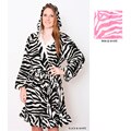 Women's Microterry Zebra Hooded Robe