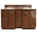 Granite Top 60-inch Double Sink Bathroom Vanity