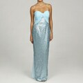 Vicky Tiel Women's Silk Chiffon Sequin Strapless Gown