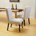 Crown Top Beige Dining Chairs (Set of 2)