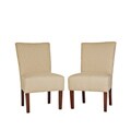 Duet Emma Khaki Ivory Stripe Upholstered Chairs (Set of 2)