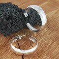 Sterling Silver Polished Concave Hoop Earrings (Mexico)