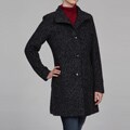 Anne Klein Women's Charocal Stand Collar Single-breasted Coat FINAL SALE