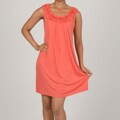 Robbie Bee Women's Ruffle Neckline A-Line Dress