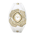 Fossil Women's Rose Motif Leather Cuff Watch