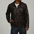 Cole Haan Men's Brown Distressed Leather Jacket