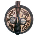 Sese Wood XLarge Bakota Colorful Bird Mask (Ghana)