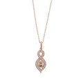 14k Pink Gold 3/8ct TDW Champagne and White Diamond Necklace (G-H, I2)