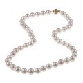 14k Yellow Gold White Akoya Pearl Necklace (8-8.5 mm)
