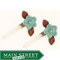 Ardent Designs Glass Beads Flower Hair Clips (Set of 2)