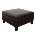 Black Faux Leather Cocktail Table