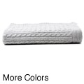 Lambswool Cable-knit Throw Blanket