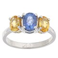 Encore by Le Vian 14k White Gold Blue and Yellow Sapphire Ring