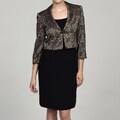 Jessica Howard Women's Black/ Champagne 2-piece Jacket Dress