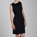 Jessica Howard Women's Navy Embellished Neckline Dress