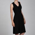 Jessica Howard Women's Sleeveless Ruffle Ruche Waist Dress