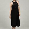 Jessica Howard Women's Black Beaded Neck and Waist Dress