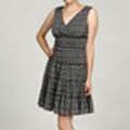 Jessica Howard Women's White/Black Empire Waist Dress