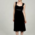 Jessica Howard Women's Black Beaded Ruched Dress