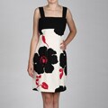 Jessica Howard Women's Black/Pink Floral Bodice Detail Dress