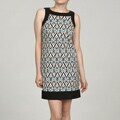 Jessica Howard Women's Petite Blue Patterned Dress