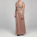 Jessica Howard Women's Petite Shirred Bodice Beaded Dress