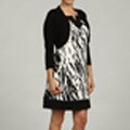 Jessica Howard Women's Petite 2-Piece Black/Ivory Dress