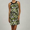Jessica Howard Women's Petite Lime Pleated Neck Dress