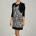 Jessica Howard Women's Petite 2-Piece Black/Ivory Dress
