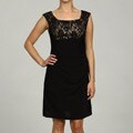 Jessica Howard Women's Petite Laced Empire Waist Ruch Dress