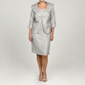 Jessica Howard Women's Plus 2-piece Shawl Collar Jacket Dress