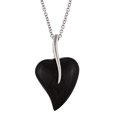 Sterling Silver Onyx Heart Necklace