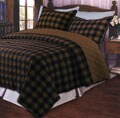 Western Plaid Brown Cotton Oversize King-size Quilt Set