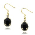 Gem Jolie Gold over Silver Sapphire and Diamond Accent Earrings