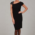 Evan Picone Women's Embellished Shoulder Dress