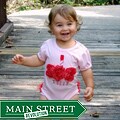 Mia Belle Baby Pink with Red Ruffles Bodysuit