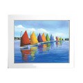Sally Caldwell-Fisher 'Rainbow Cats' Framed Canvas Art