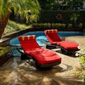 Cantina Wave Chaise Lounger and Bolster Pillow Set (Pack of 2)